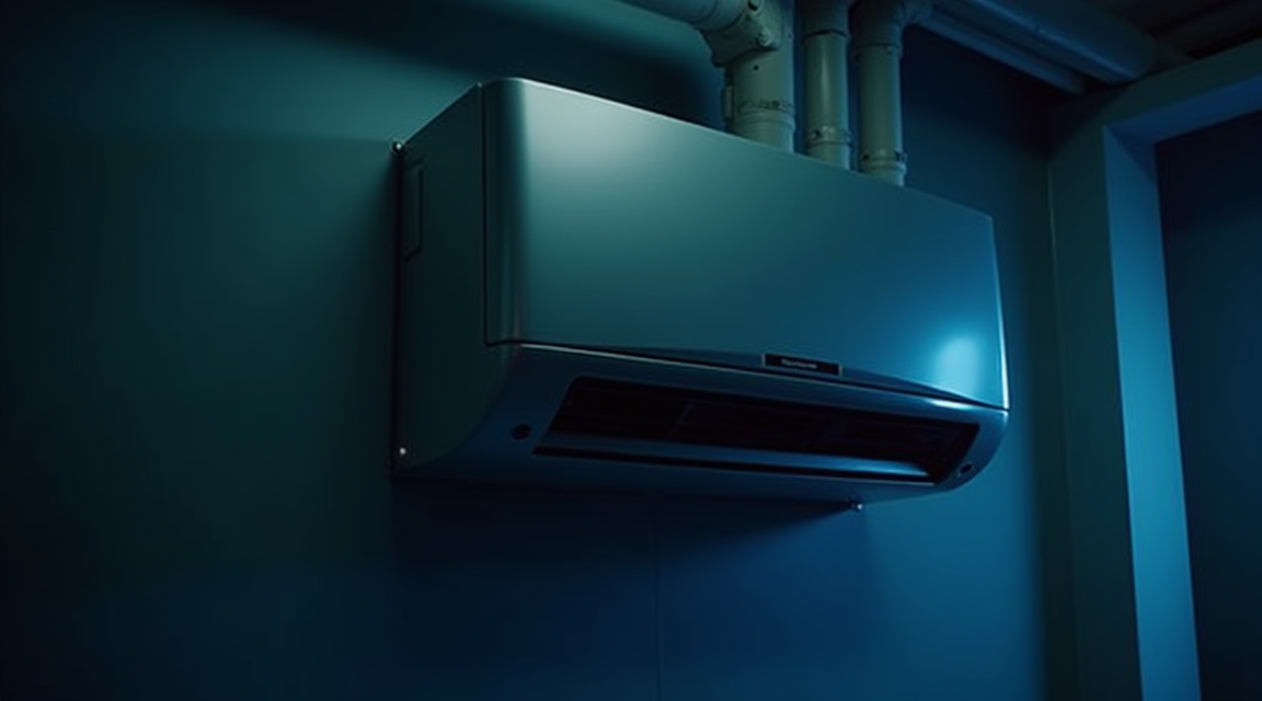 HVAC equipment in a finished service area